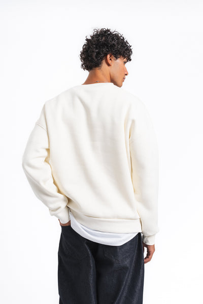 Couture Kabartma Logolu Sweatshirt Ekru