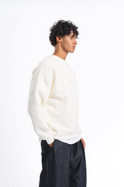 Couture Kabartma Logolu Sweatshirt Ekru