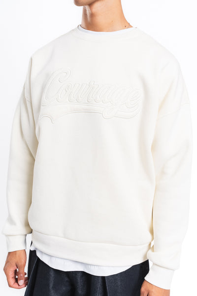 Couture Kabartma Logolu Sweatshirt Ekru