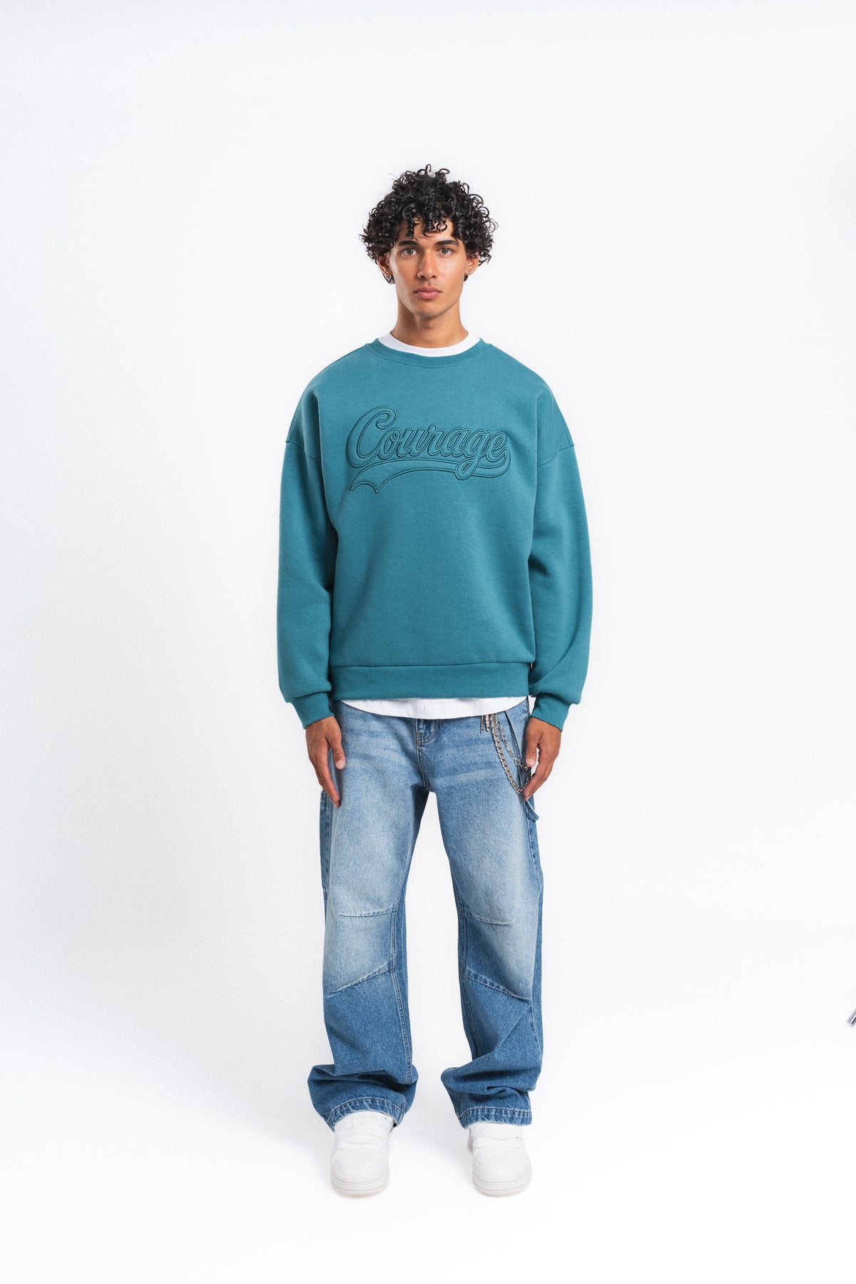 Couture Kabartma Logolu Sweatshirt Petrol