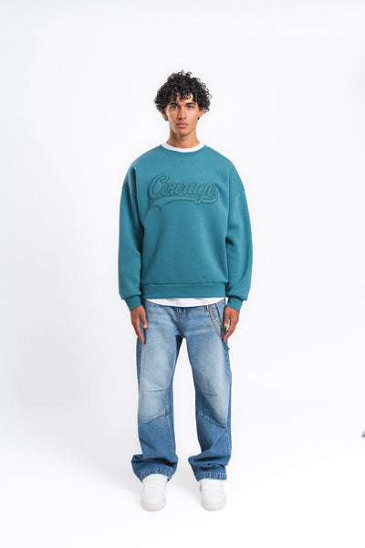Couture Kabartma Logolu Sweatshirt Petrol