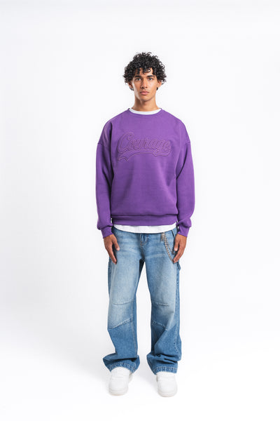 Couture Kabartma Logolu Sweatshirt Mor