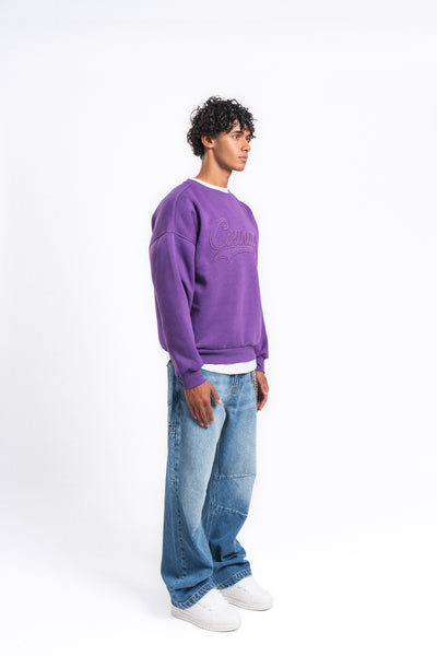 Couture Kabartma Logolu Sweatshirt Mor