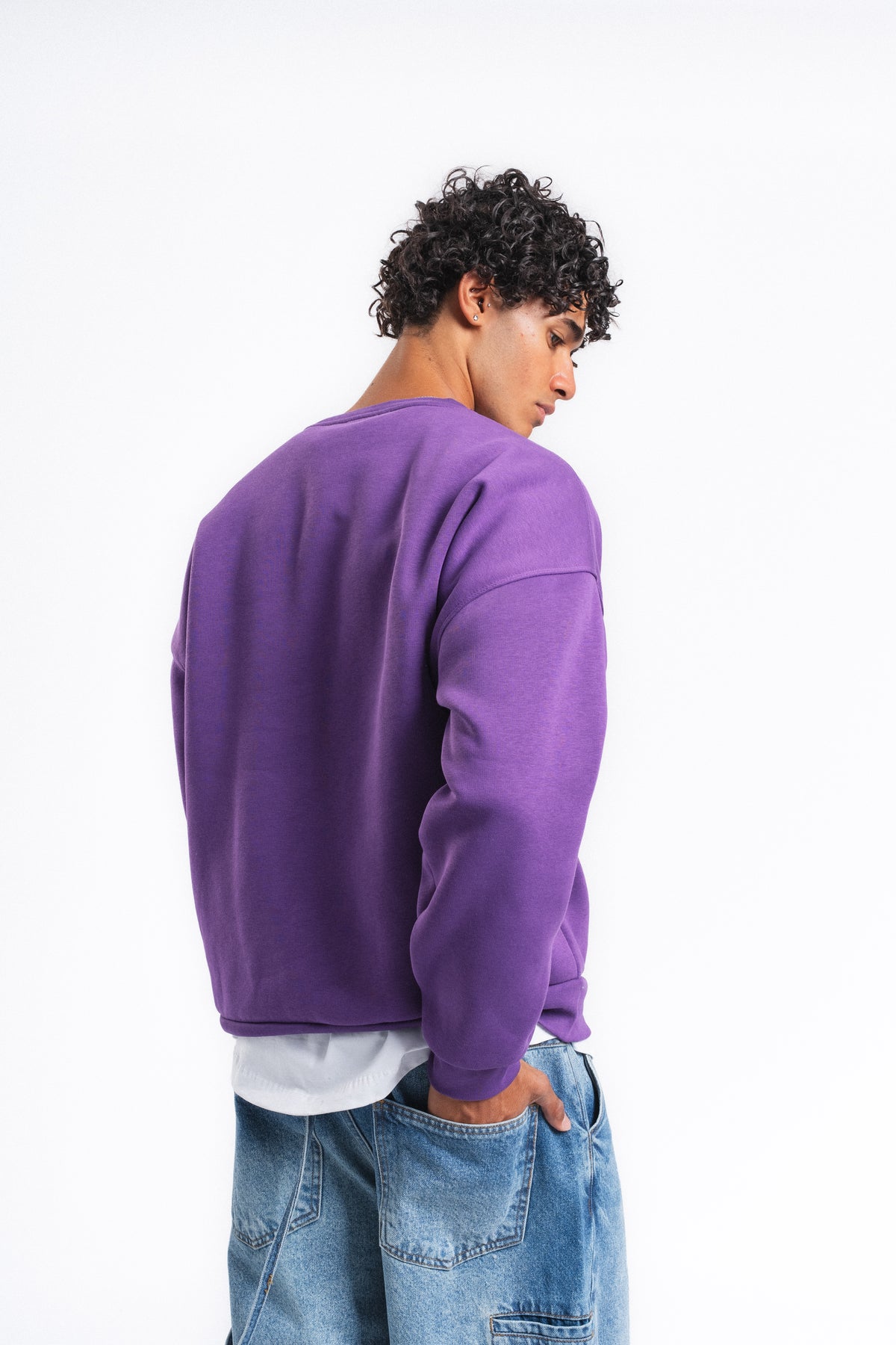 Couture Kabartma Logolu Sweatshirt Mor