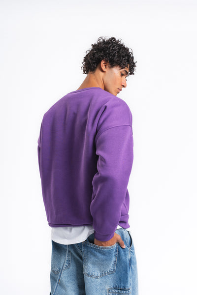 Couture Kabartma Logolu Sweatshirt Mor