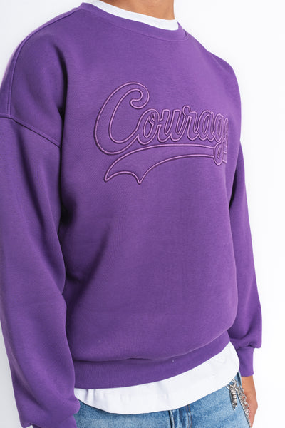 Couture Kabartma Logolu Sweatshirt Mor