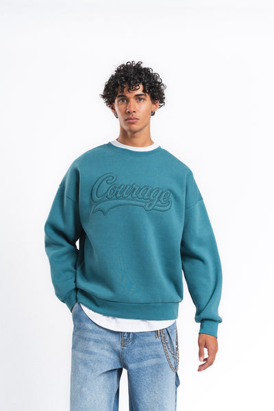 Couture Kabartma Logolu Sweatshirt Petrol