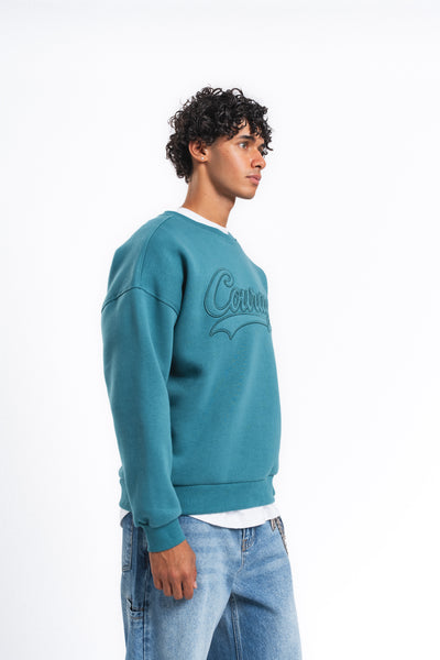 Couture Kabartma Logolu Sweatshirt Petrol