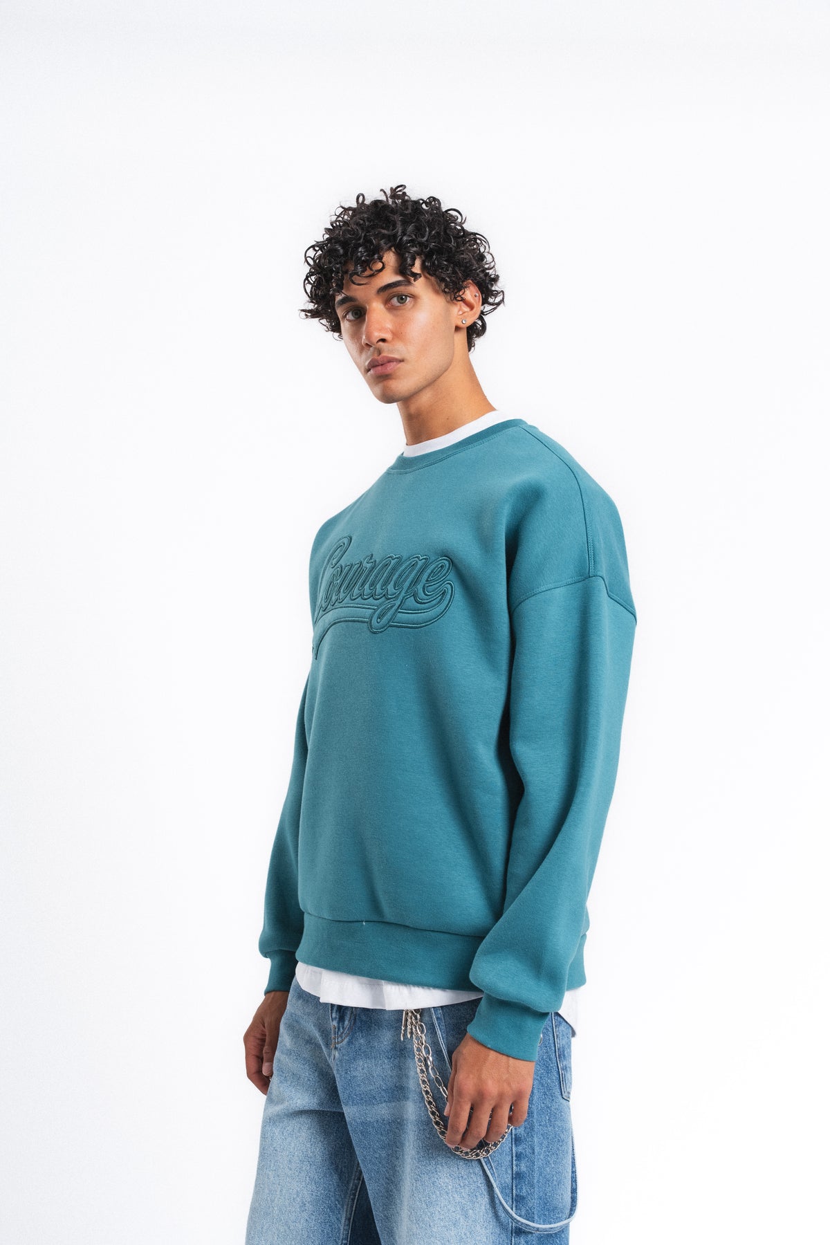 Couture Kabartma Logolu Sweatshirt Petrol
