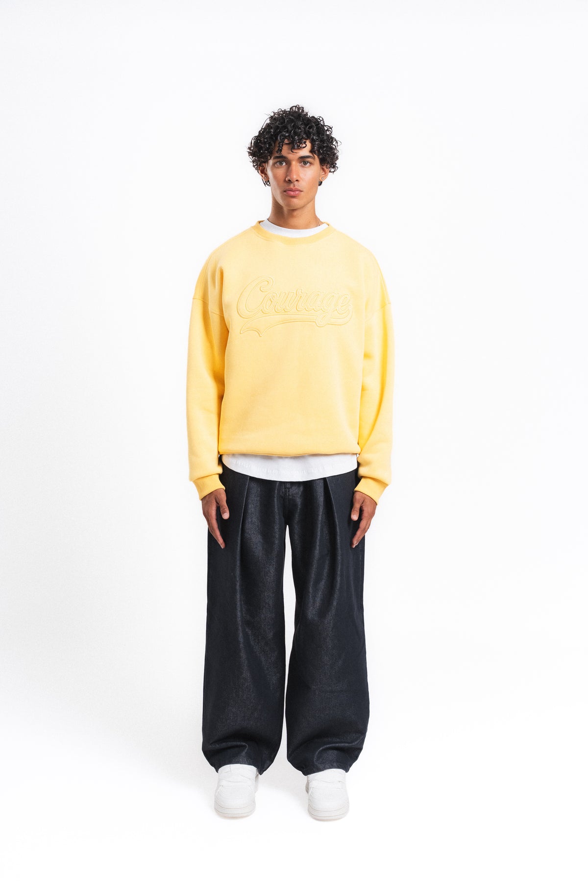 Couture Kabartma Logolu Sweatshirt - Sarı
