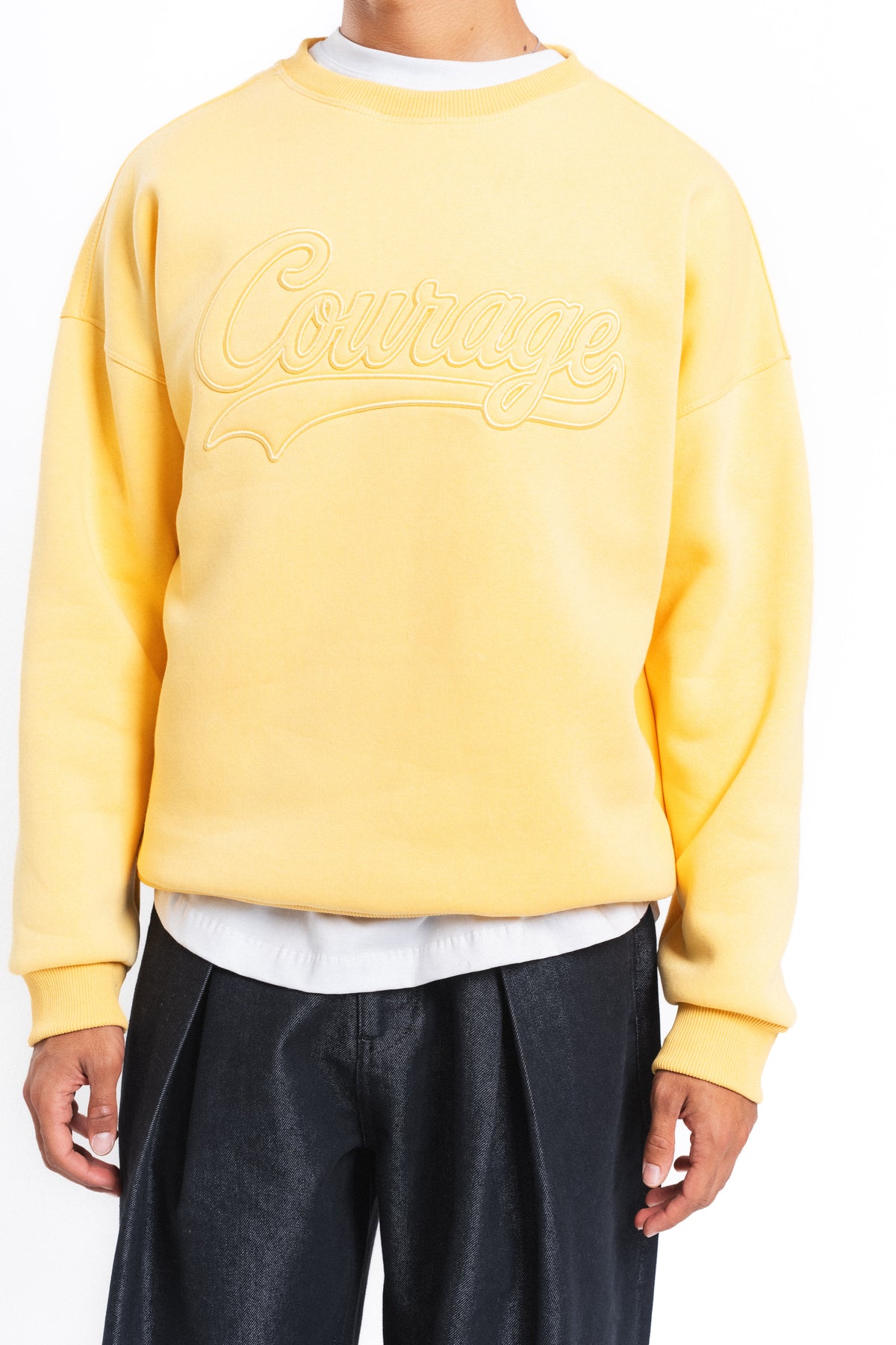 Couture Kabartma Logolu Sweatshirt - Sarı