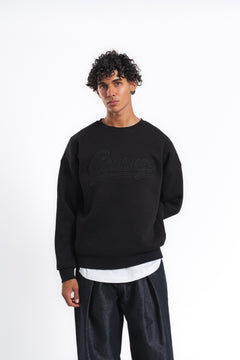 Couture Kabartma Logolu Sweatshirt Siyah