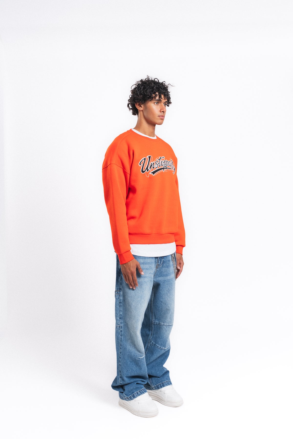 Unstoppable Logo Baskılı Sweatshirt Turuncu