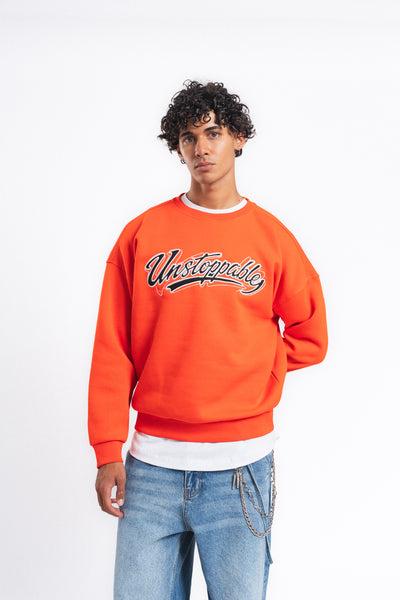 Unstoppable Logo Baskılı Sweatshirt Turuncu