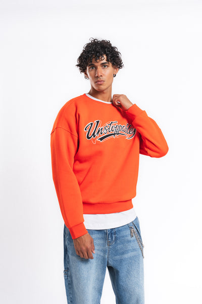 Unstoppable Logo Baskılı Sweatshirt Turuncu