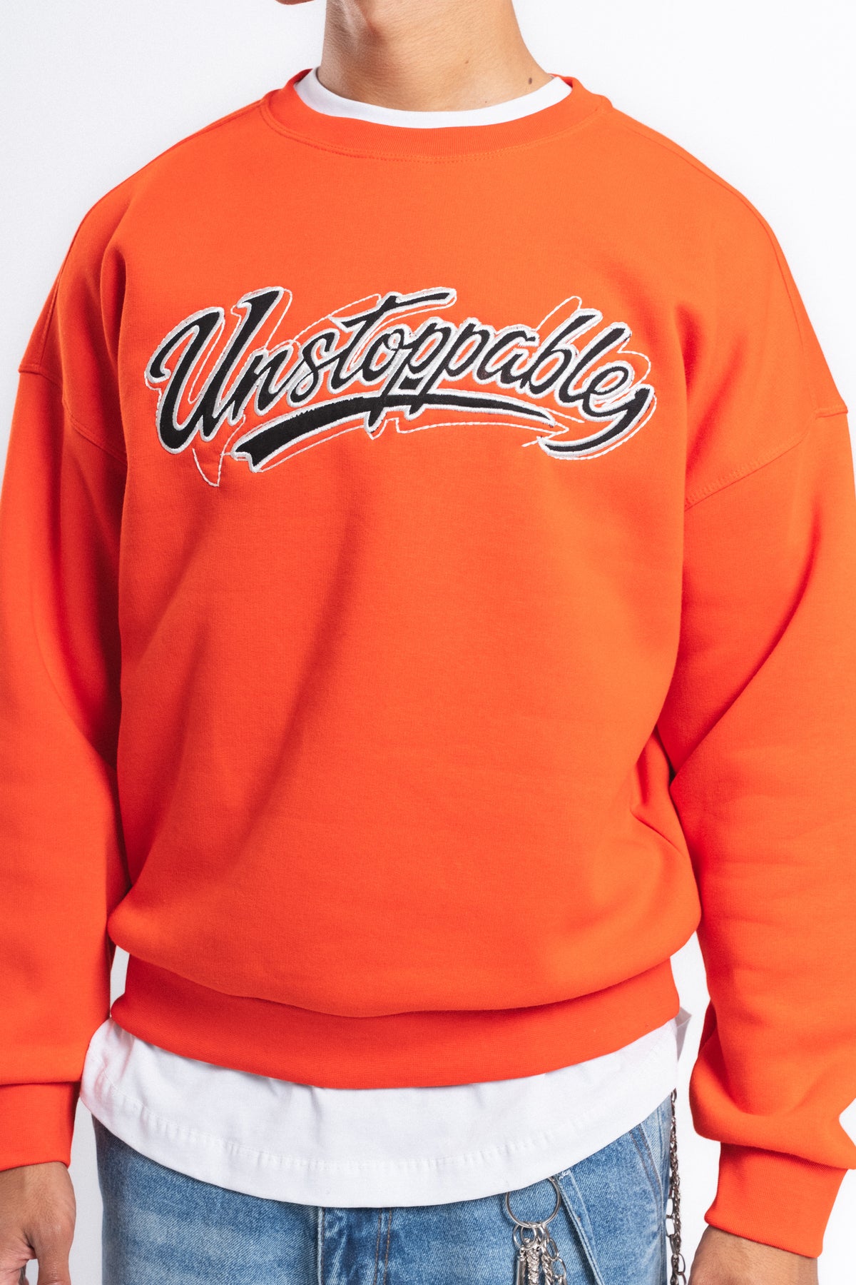 Unstoppable Logo Baskılı Sweatshirt Turuncu