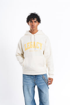 Legacy Baskılı Kapüşonlu Sweatshirt Ekru