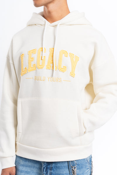 Legacy Baskılı Kapüşonlu Sweatshirt Ekru