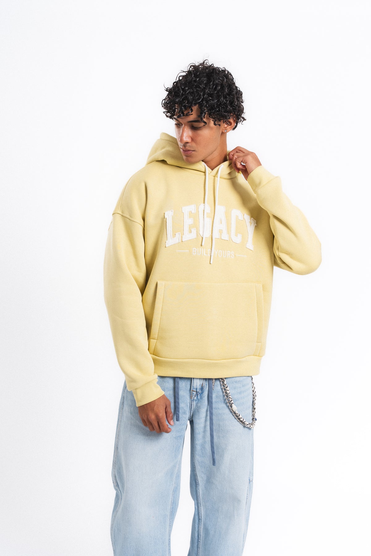 Legacy Baskılı Kapüşonlu Sweatshirt Sarı