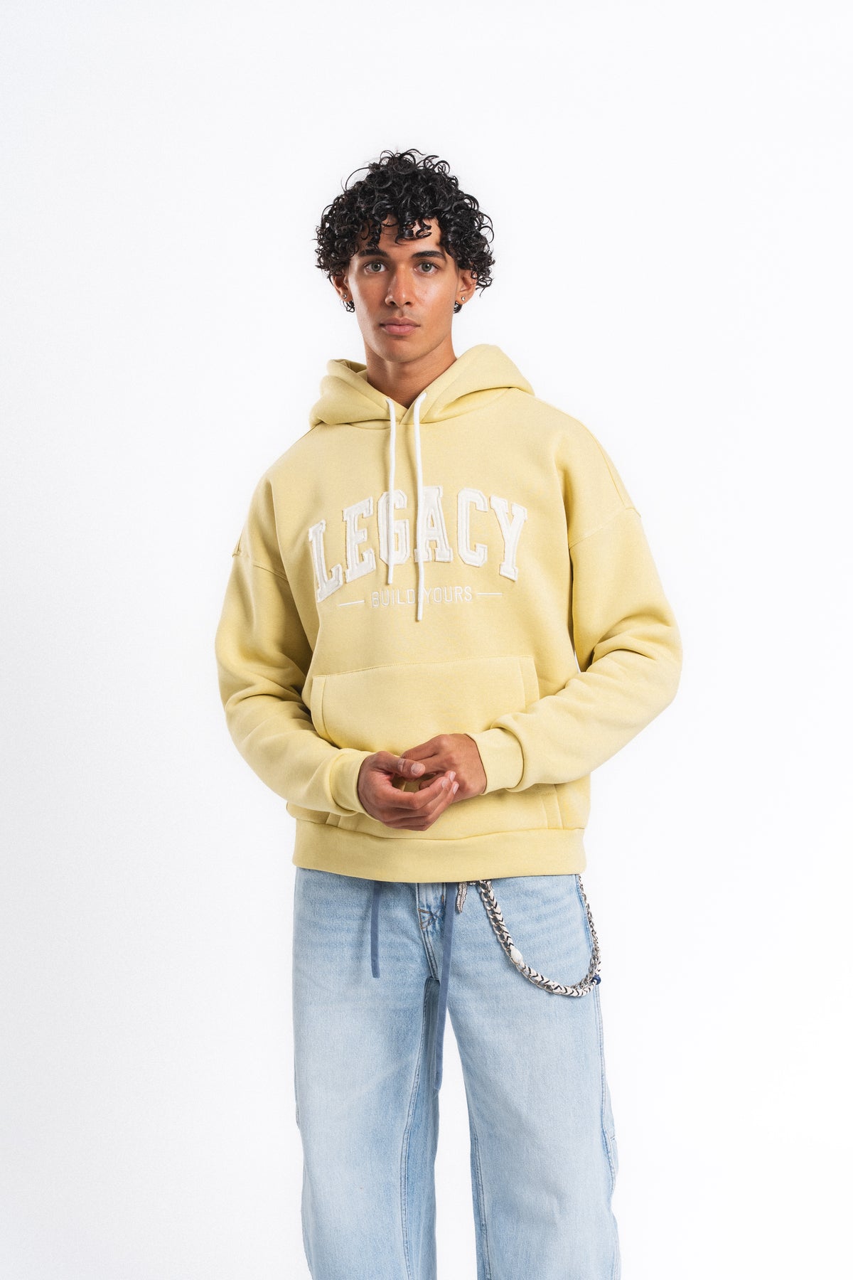 Legacy Baskılı Kapüşonlu Sweatshirt Sarı