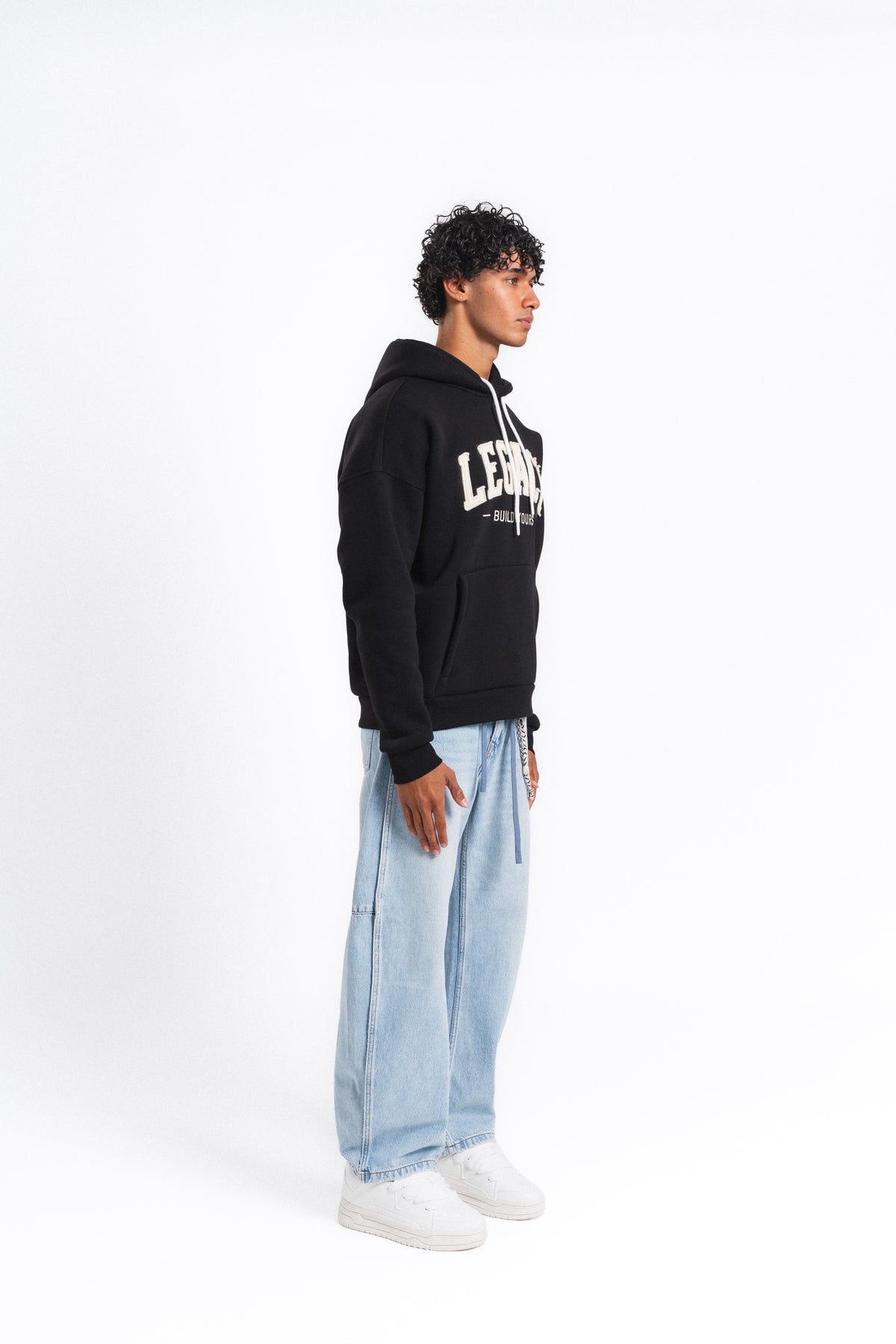 Legacy Baskılı Kapüşonlu Sweatshirt Siyah