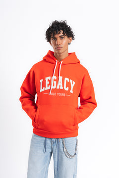Legacy Baskılı Kapüşonlu Sweatshirt Turuncu