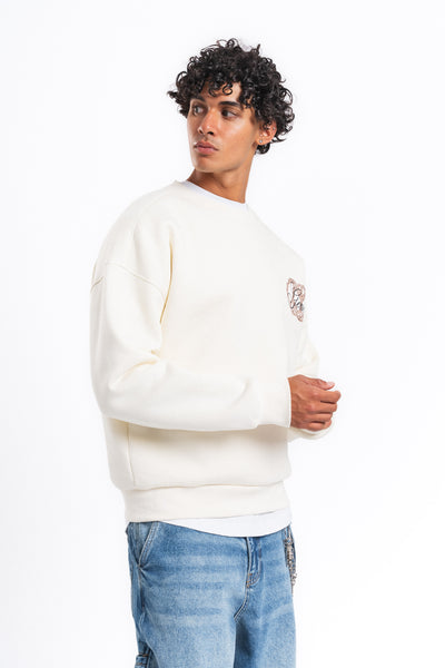 Generous Leopar Grafik Sweatshirt Ekru
