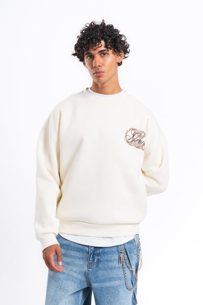 Generous Leopar Grafik Sweatshirt Ekru