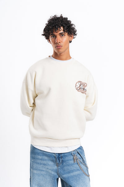 Generous Leopar Grafik Sweatshirt Ekru