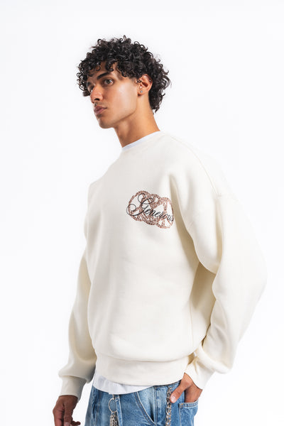 Generous Leopar Grafik Sweatshirt Ekru