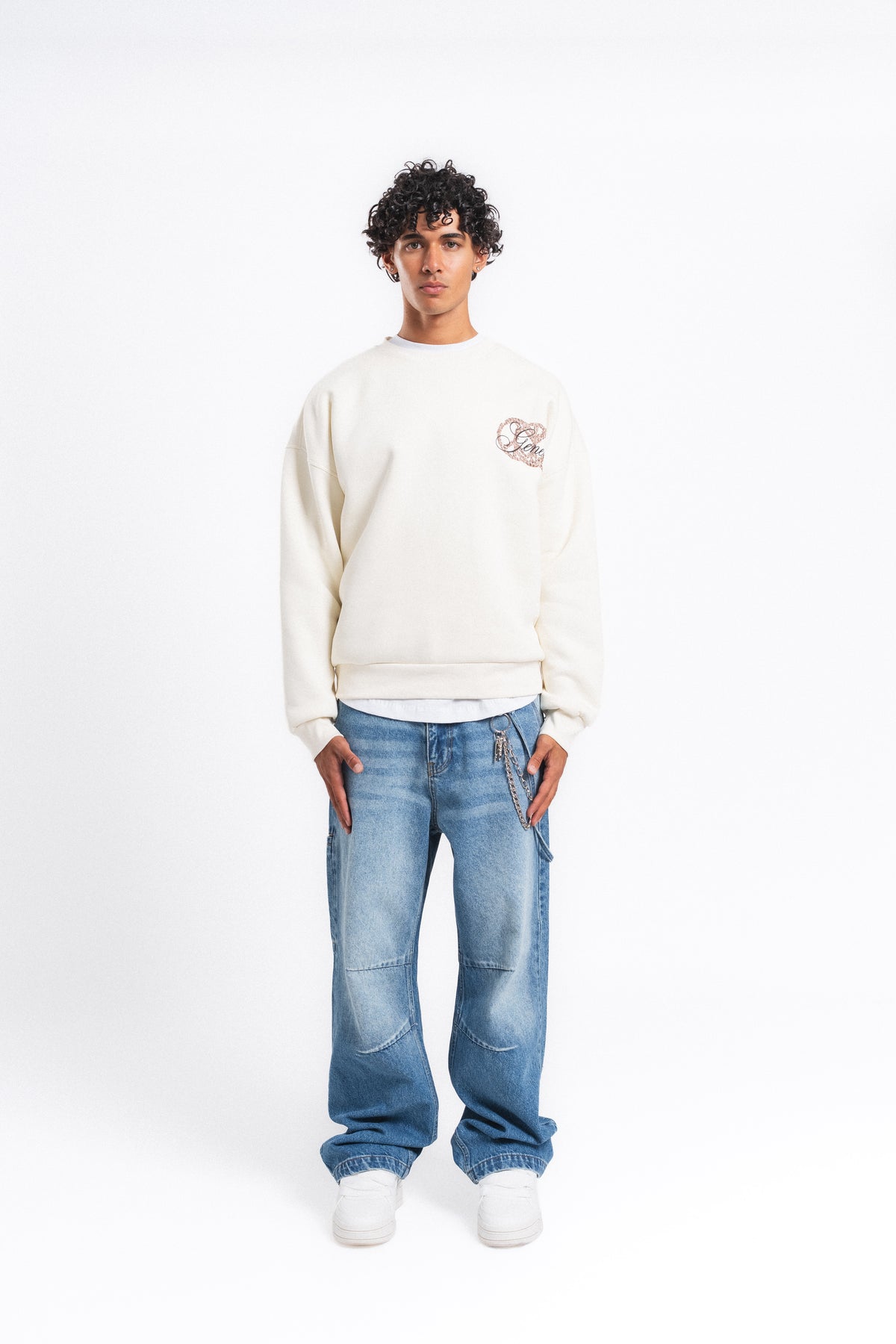 Generous Leopar Grafik Sweatshirt Ekru