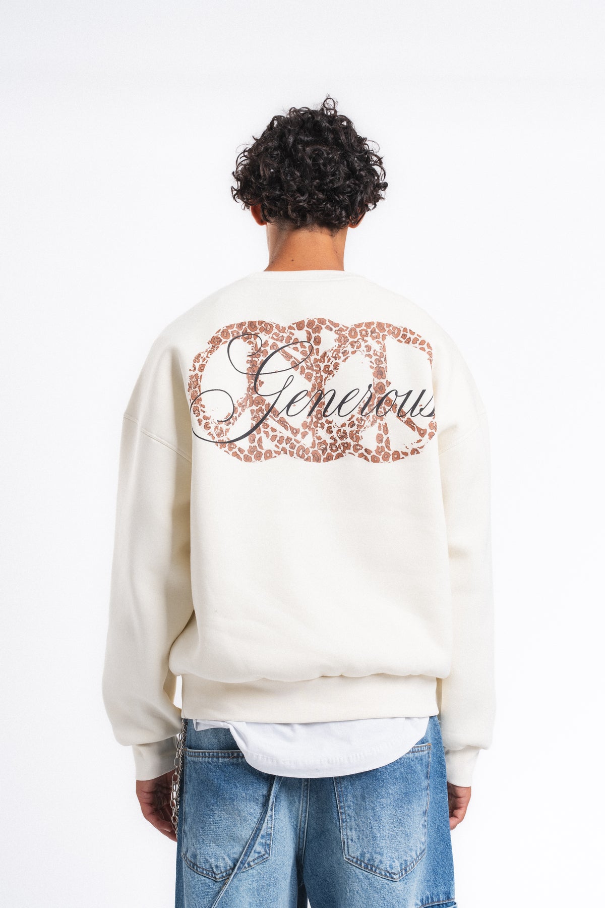 Generous Leopar Grafik Sweatshirt Ekru