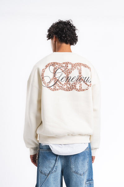 Generous Leopar Grafik Sweatshirt Ekru