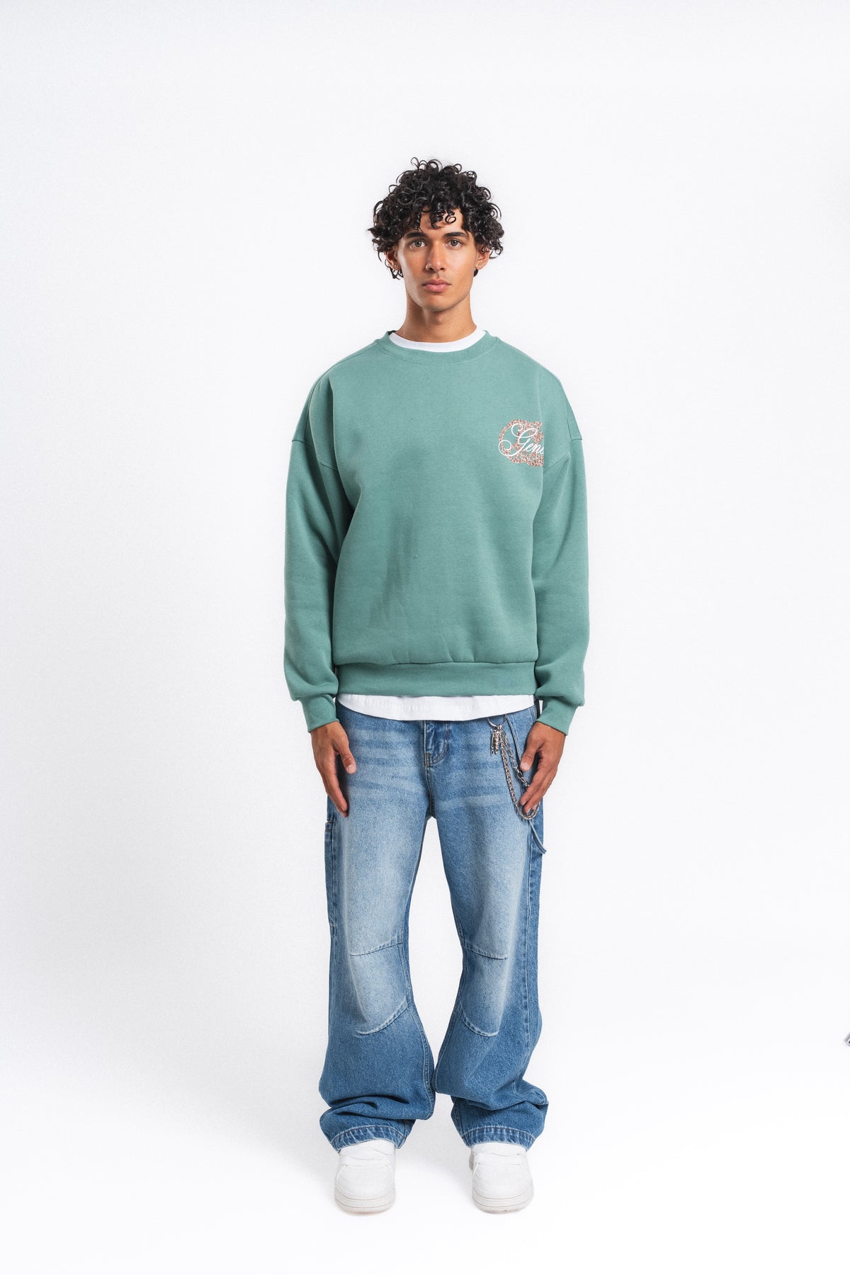 Generous Leopar Grafik Sweatshirt Mint
