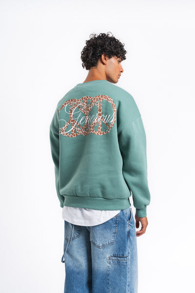 Generous Leopar Grafik Sweatshirt Mint
