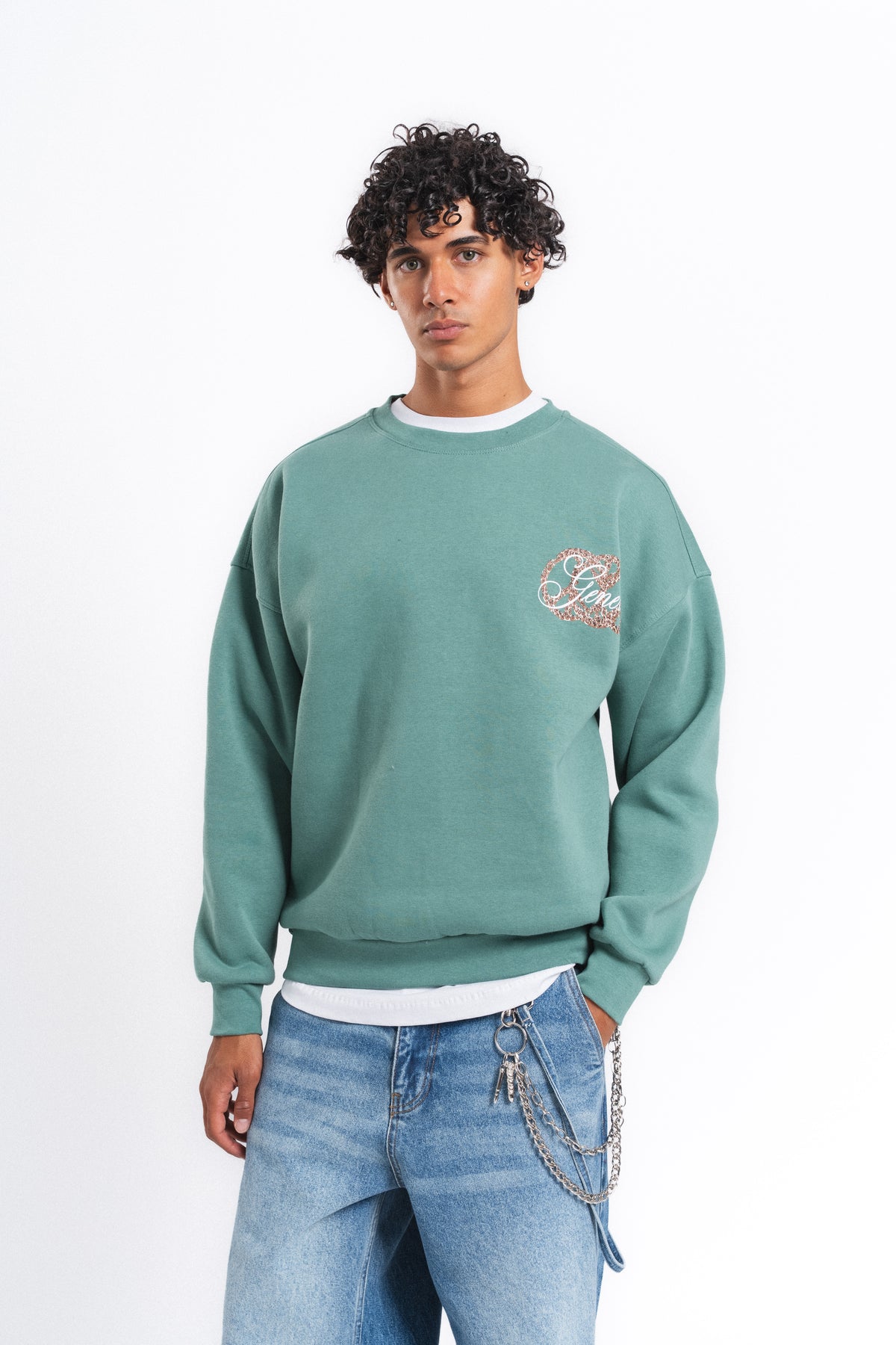 Generous Leopar Grafik Sweatshirt Mint