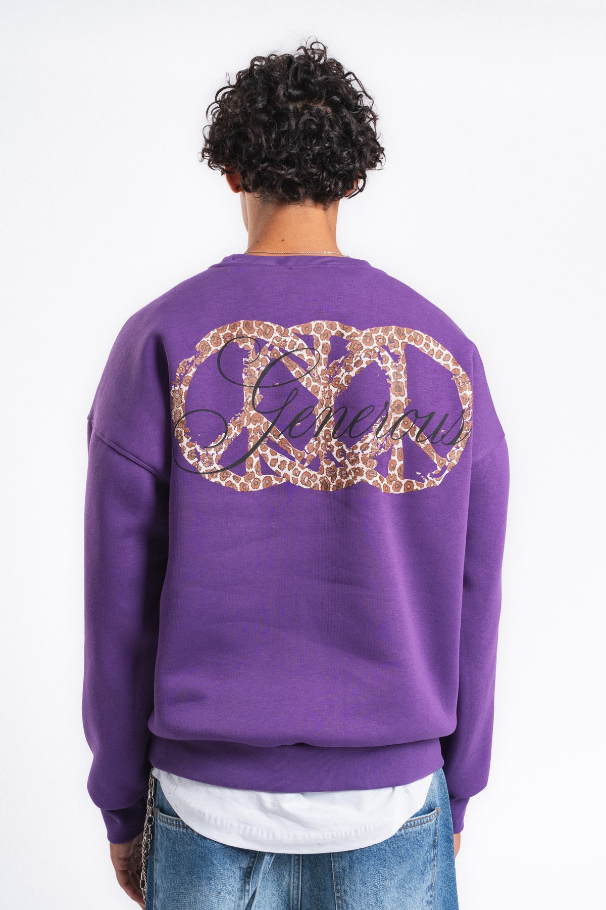 Generous Leopar Grafik Sweatshirt Mor