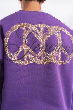 Generous Leopar Grafik Sweatshirt Mor