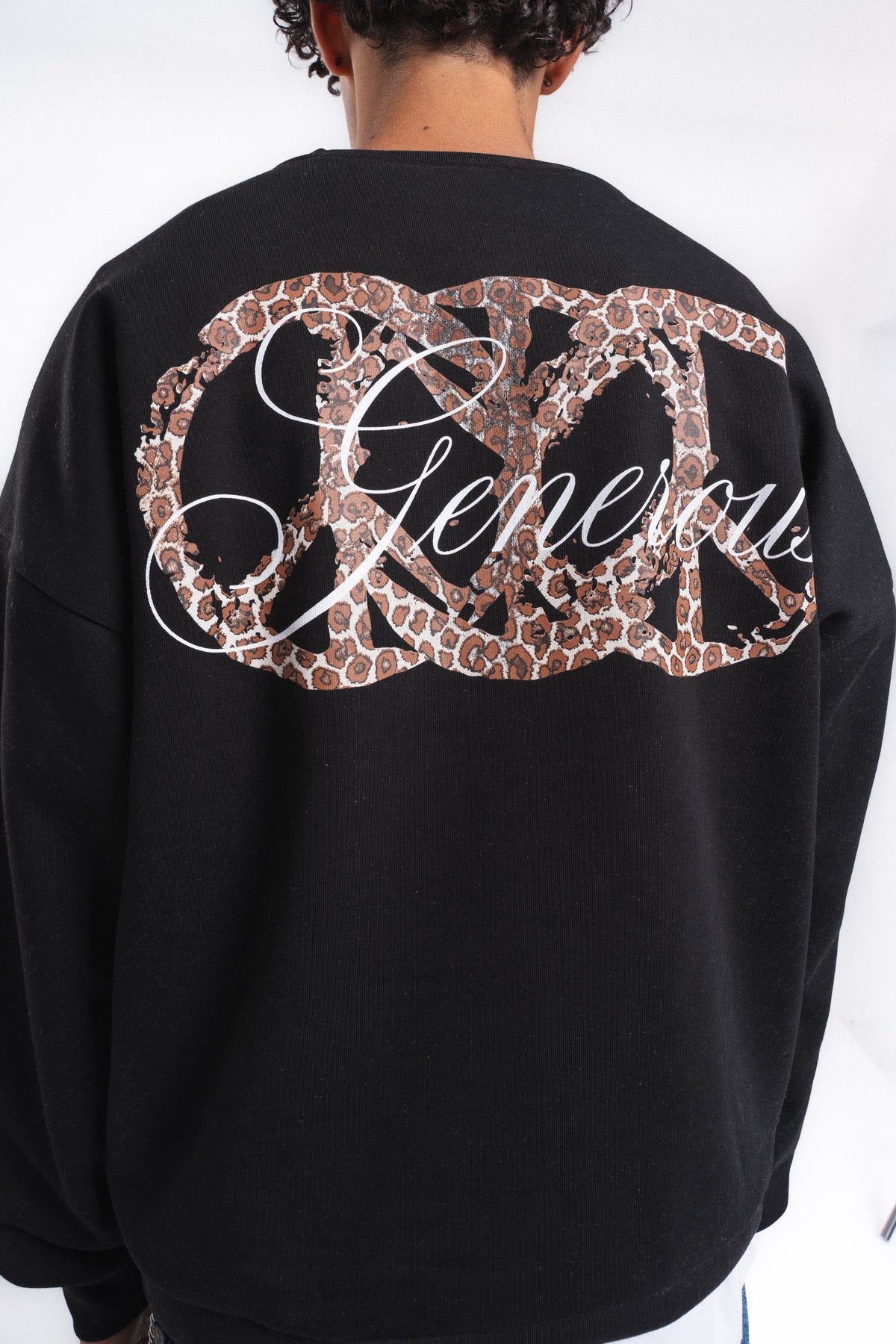 Generous Leopar Grafik Sweatshirt Siyah