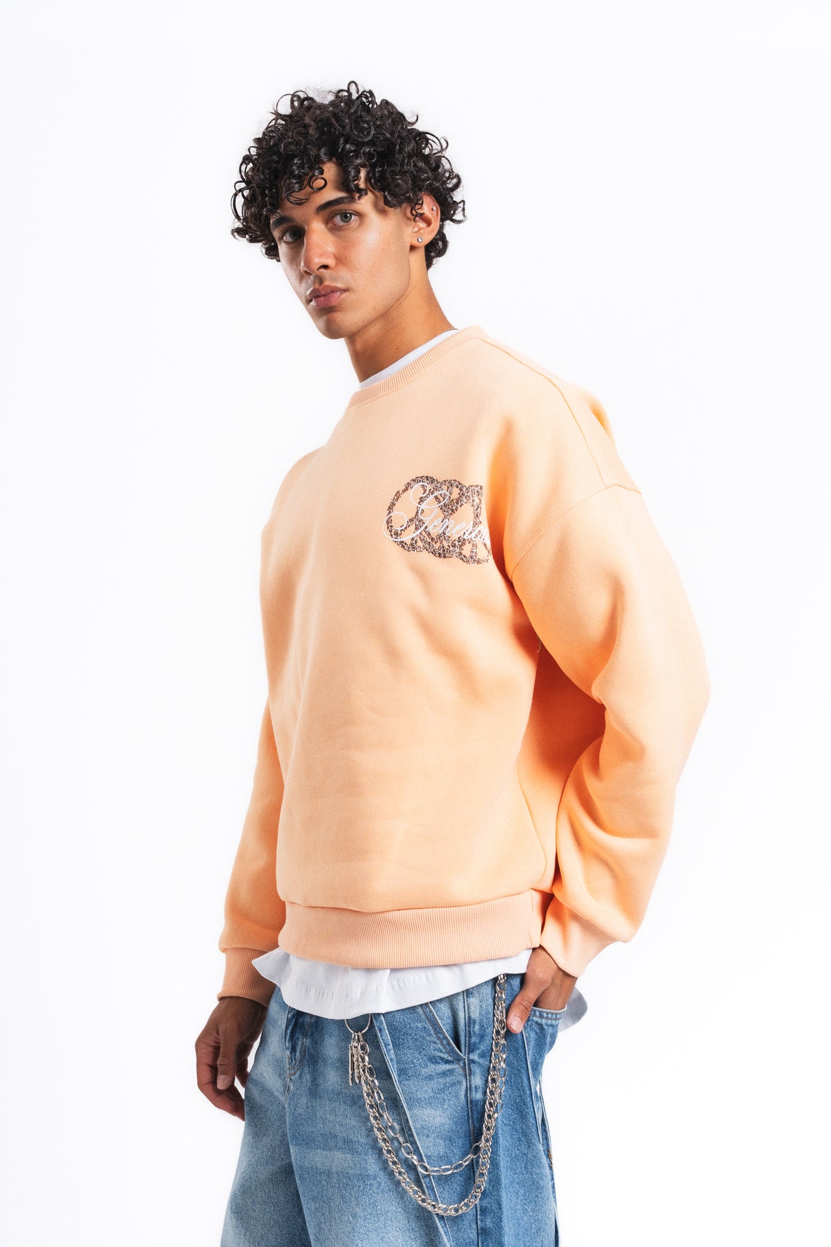 Generous Leopar Grafik Sweatshirt Somon