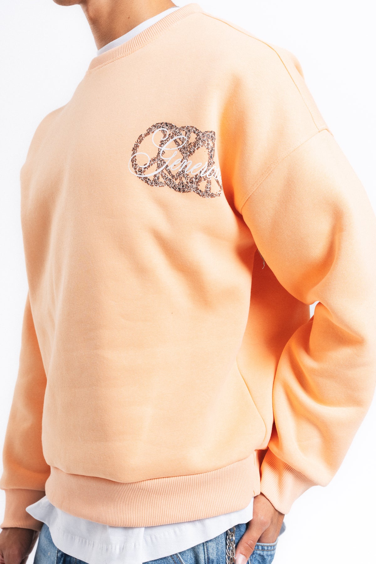 Generous Leopar Grafik Sweatshirt Somon