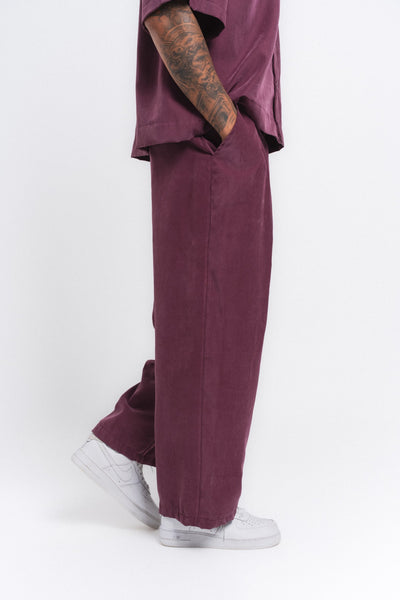 Natural Rahat Kesim Kumaş Pantolon Bordo ürün görseli 1