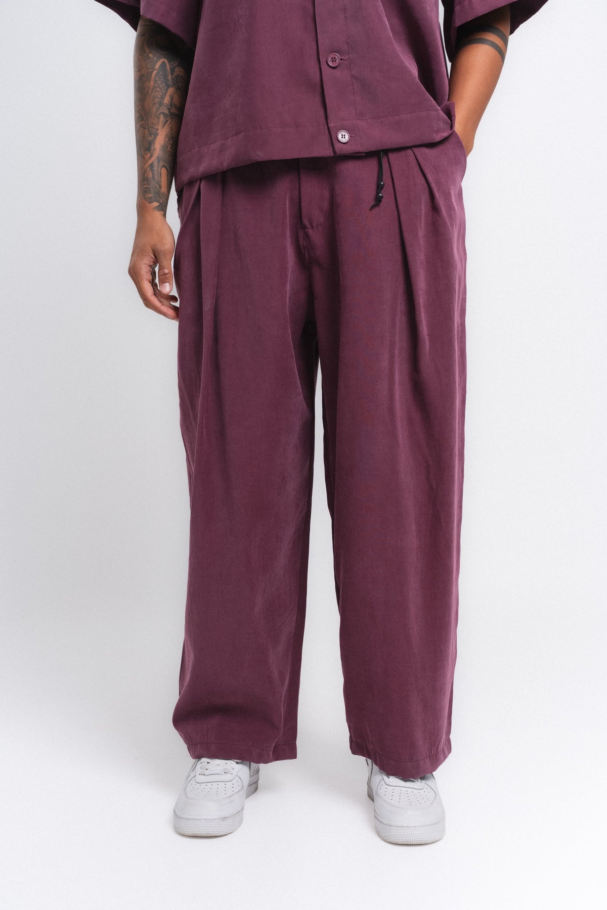 Natural Rahat Kesim Kumaş Pantolon Bordo ürün görseli 2